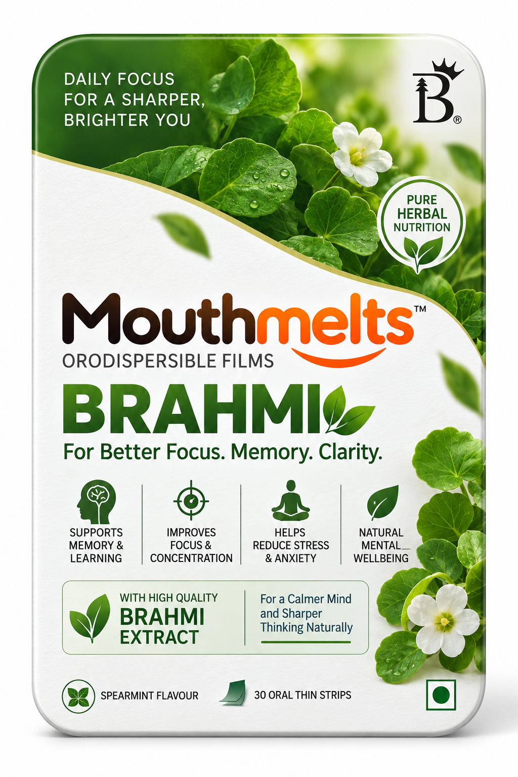 Mouthmelts Brahmi orodispersible films pack
