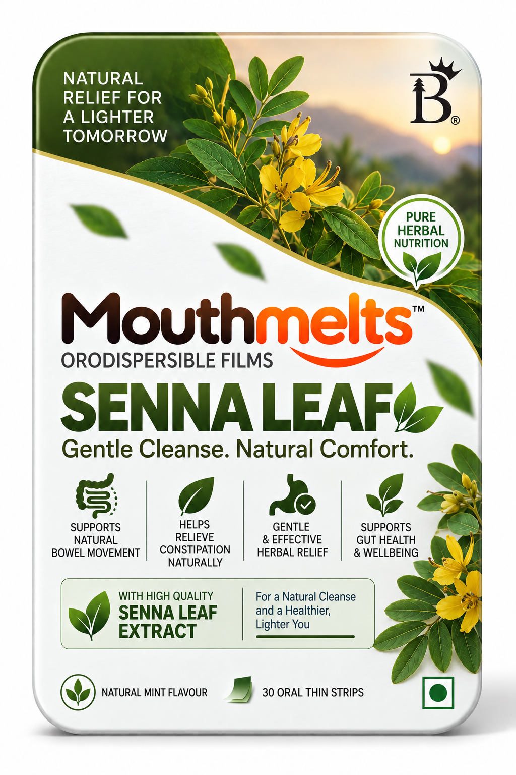 Mouthmelts Senna Leaf orodispersible films pack